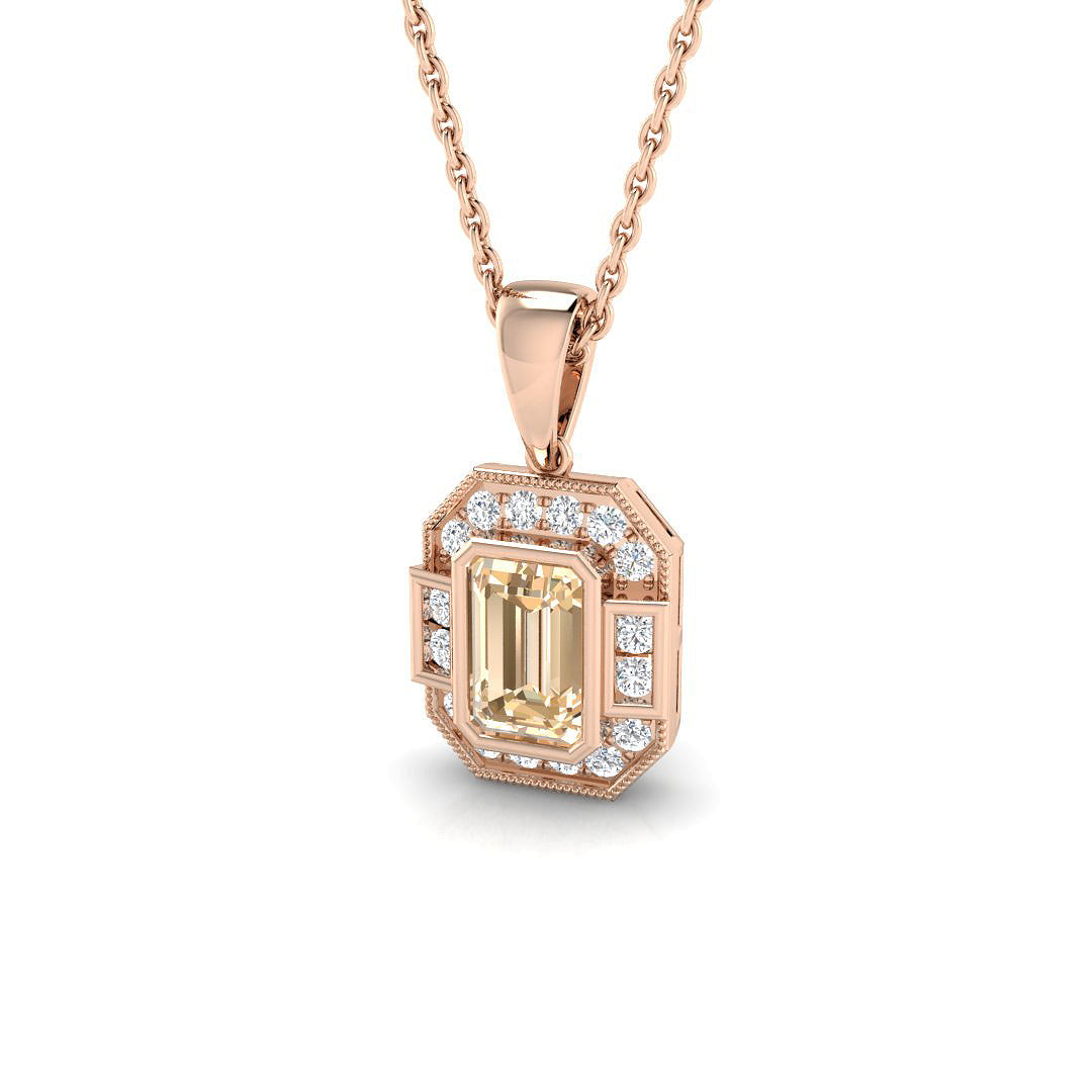 9ct Rose Gold 0.66ct Morganite Pendant