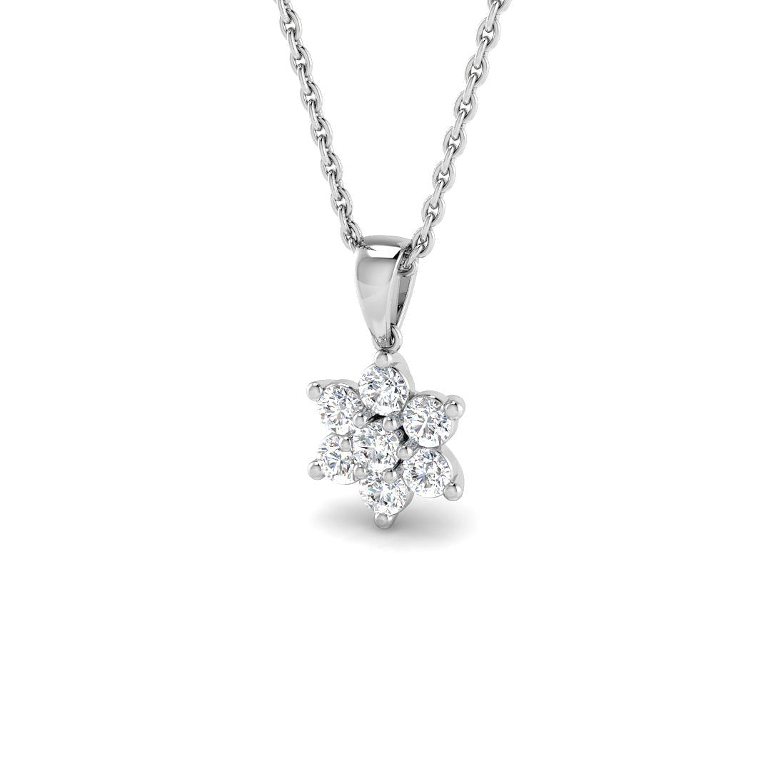 9ct White Gold 0.32ct G I1 Diamond Pendant