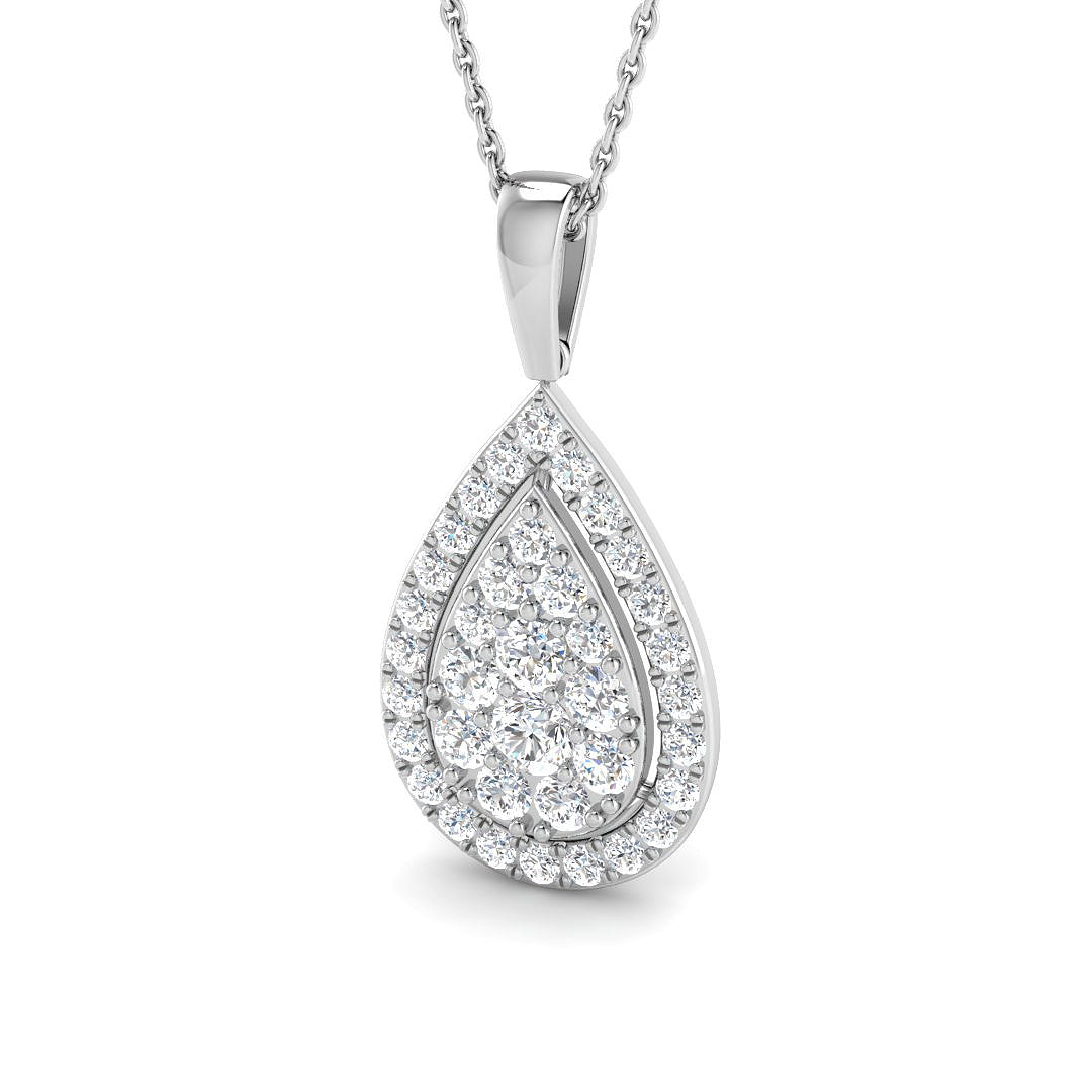 9ct White Gold 1.04ct Laboratory Grown CVD Pendant