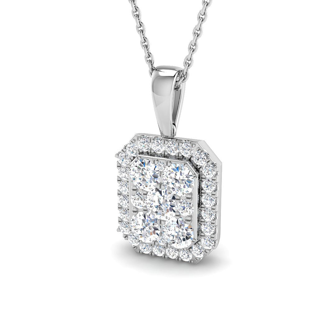 9ct White Gold 1.04ct Laboratory Grown CVD Pendant