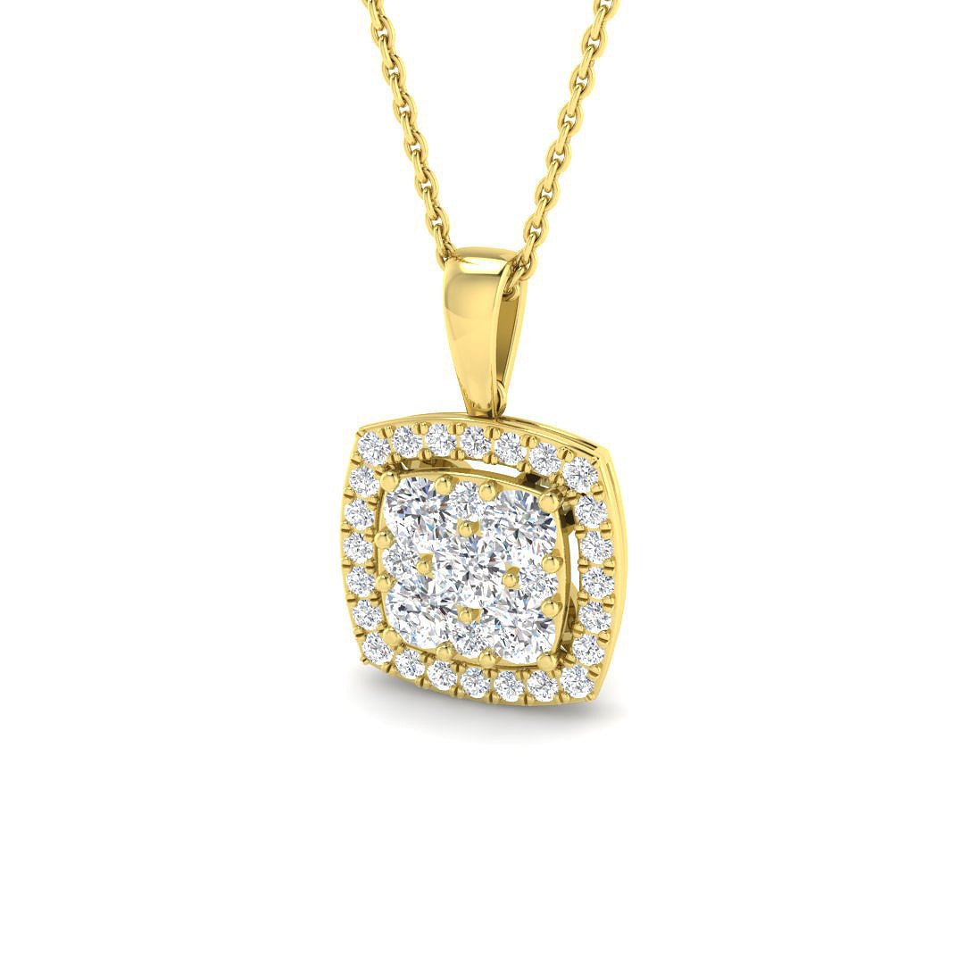 9ct Yellow Gold 0.90ct Laboratory Grown CVD Pendant