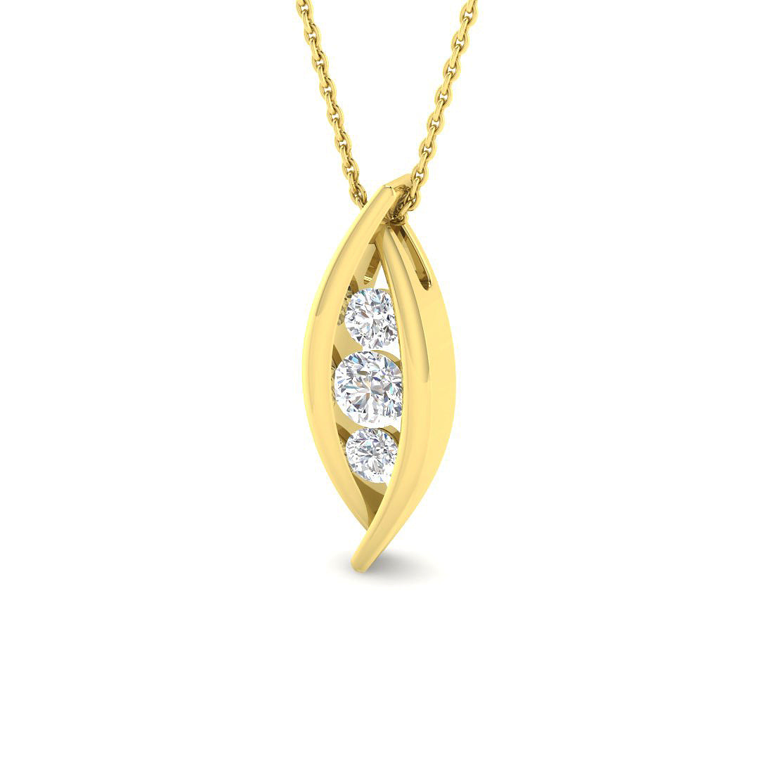 9ct Yellow Gold 0.64ct Laboratory Grown CVD Pendant