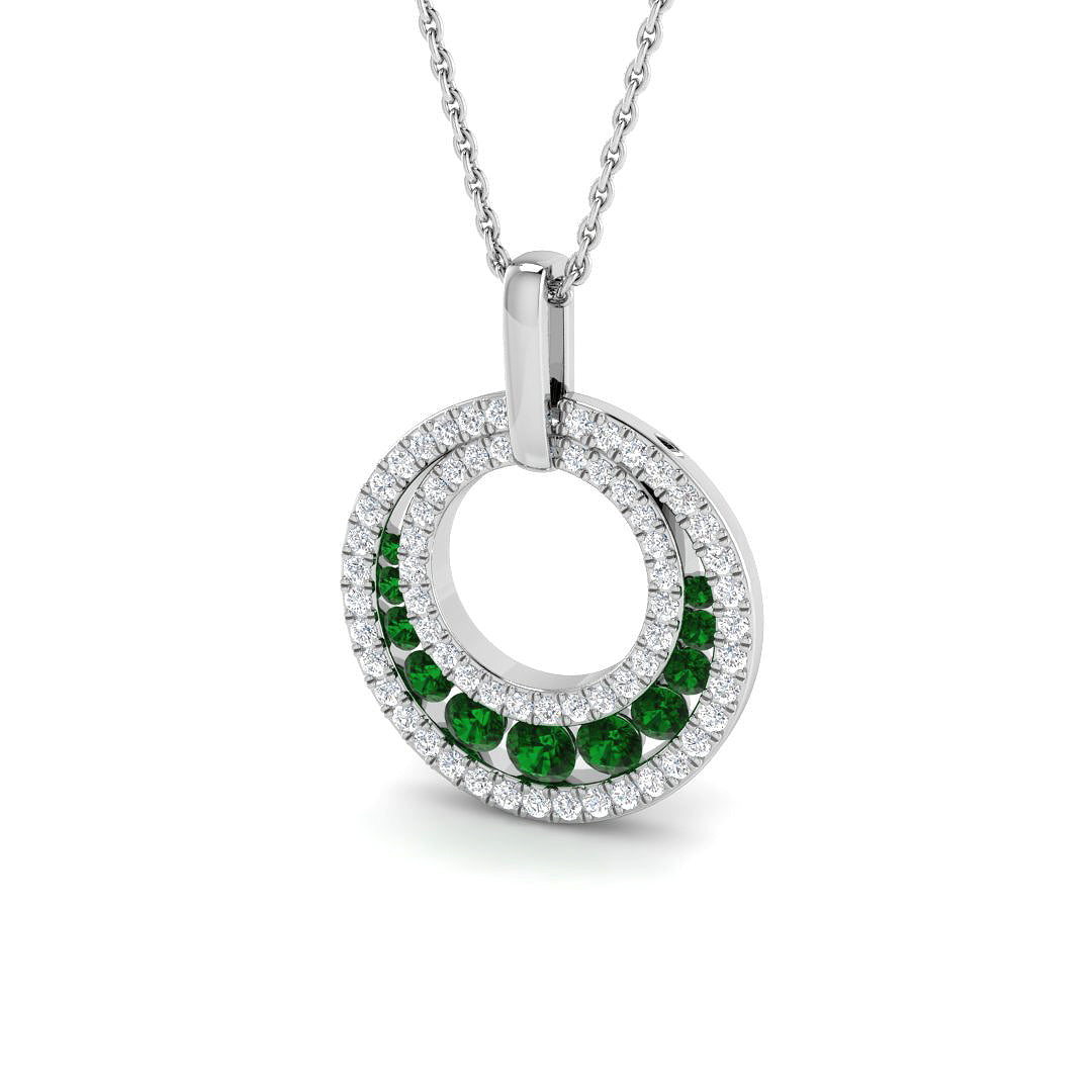 18ct White Gold 0.78ct Emerald Pendant