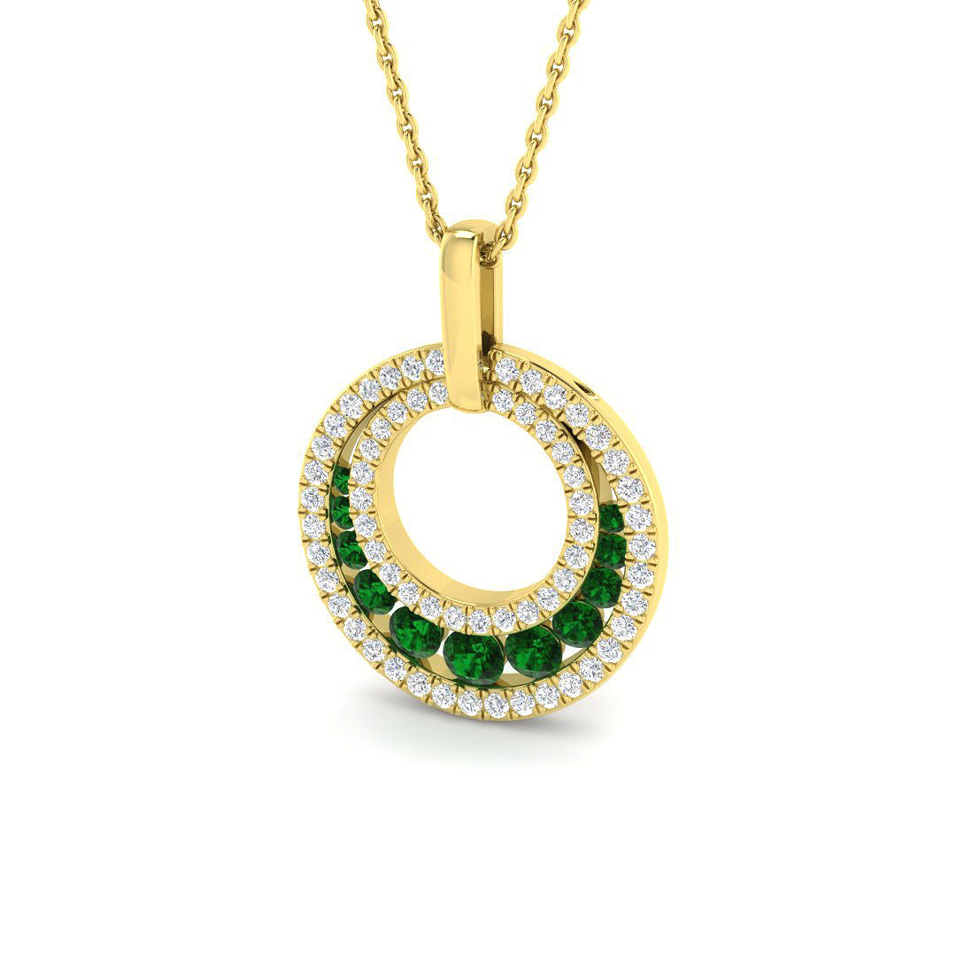 9ct Yellow Gold 0.78ct Emerald Pendant