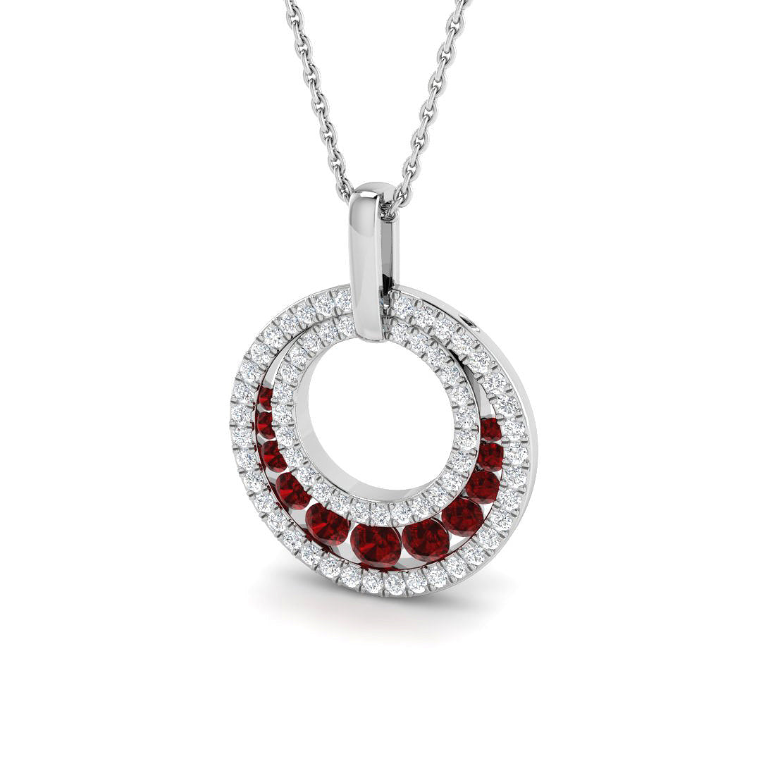 9ct White Gold 0.93ct Ruby Pendant