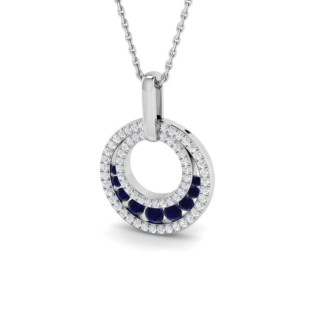 9ct White Gold 0.54ct Blue Sapphire Pendant