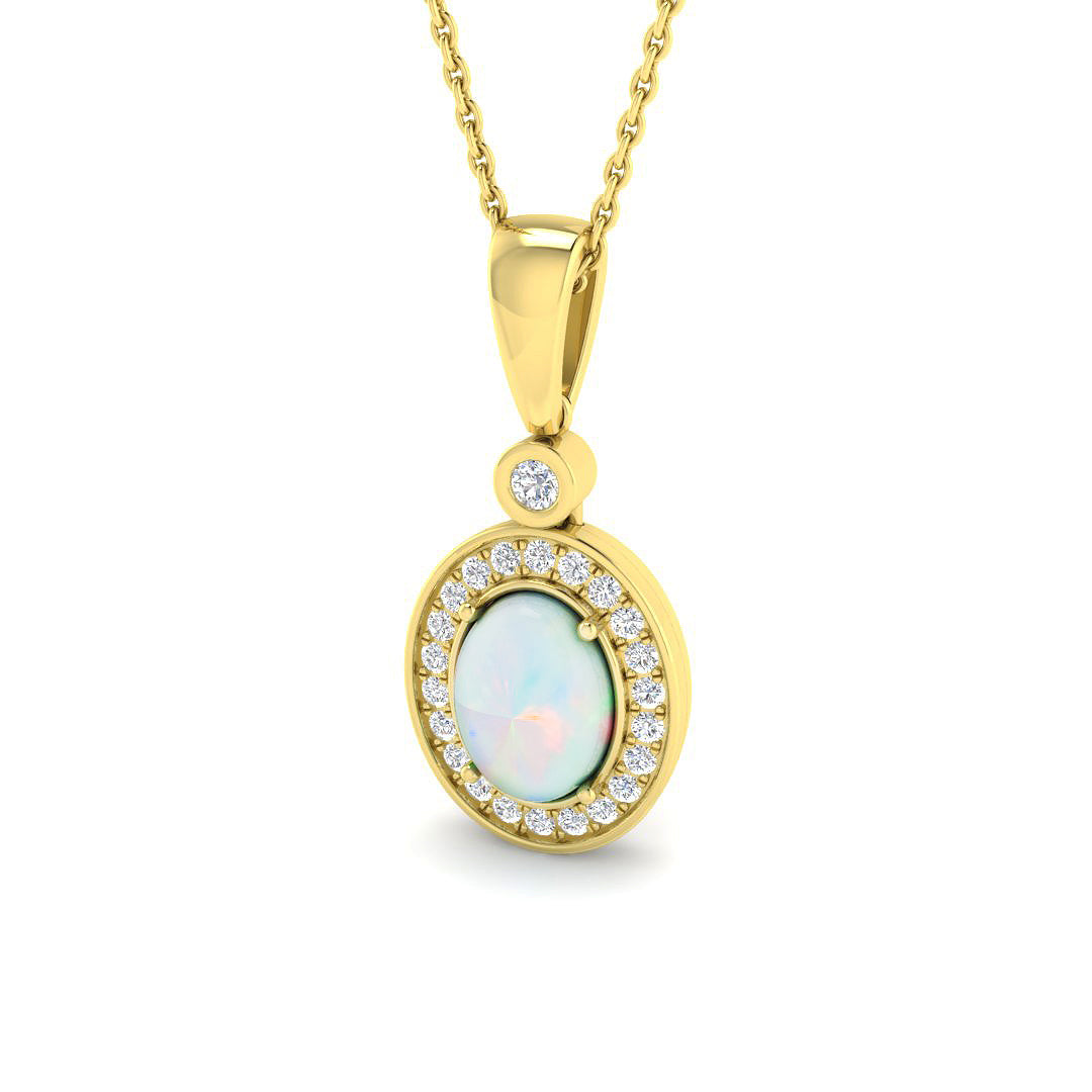 9ct Yellow Gold 1.05ct Opal Pendant