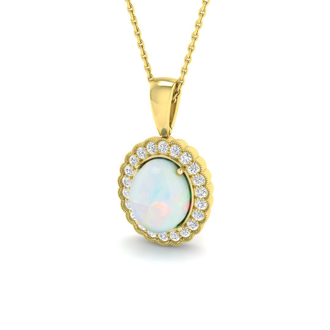 9ct Yellow Gold 2.14ct Opal Pendant