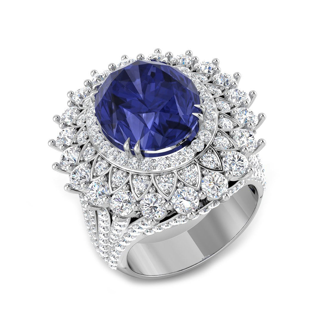 Platinum 10.48ct Tanzanite Ring