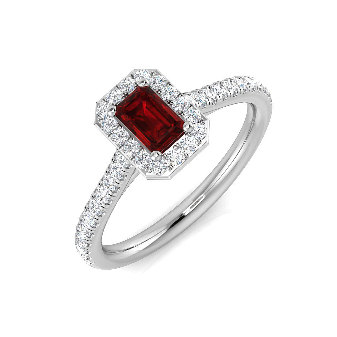 Platinum 0.47ct Ruby Ring