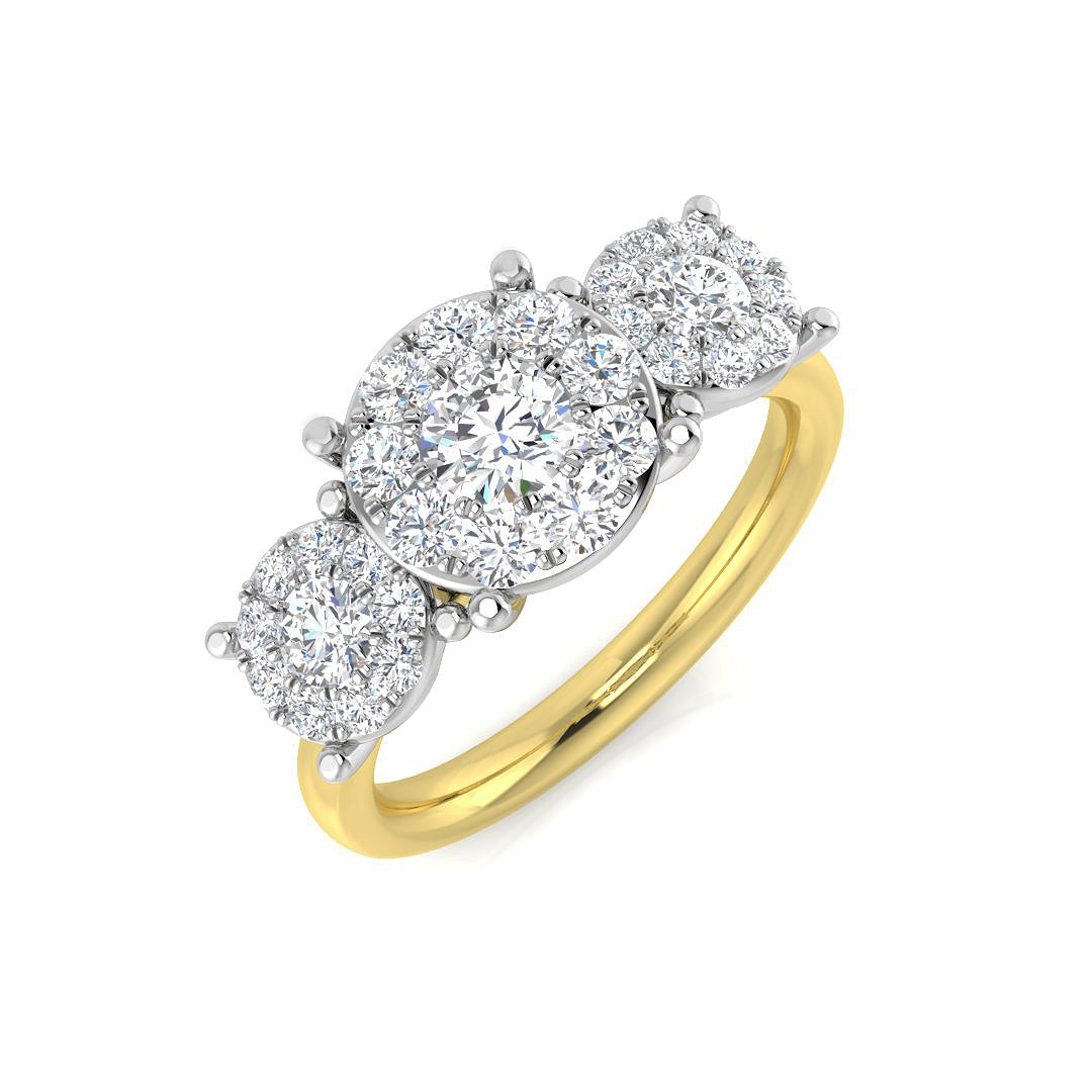 9ct Two-Tone Gold 0.97ct G I1 Diamond Ring