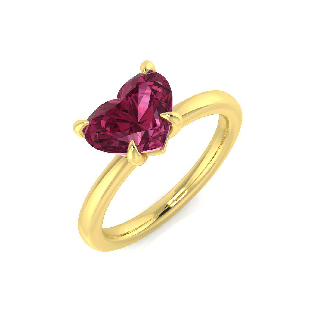 9ct Yellow Gold 3.79ct G SI2 Synthetic Pink Ring