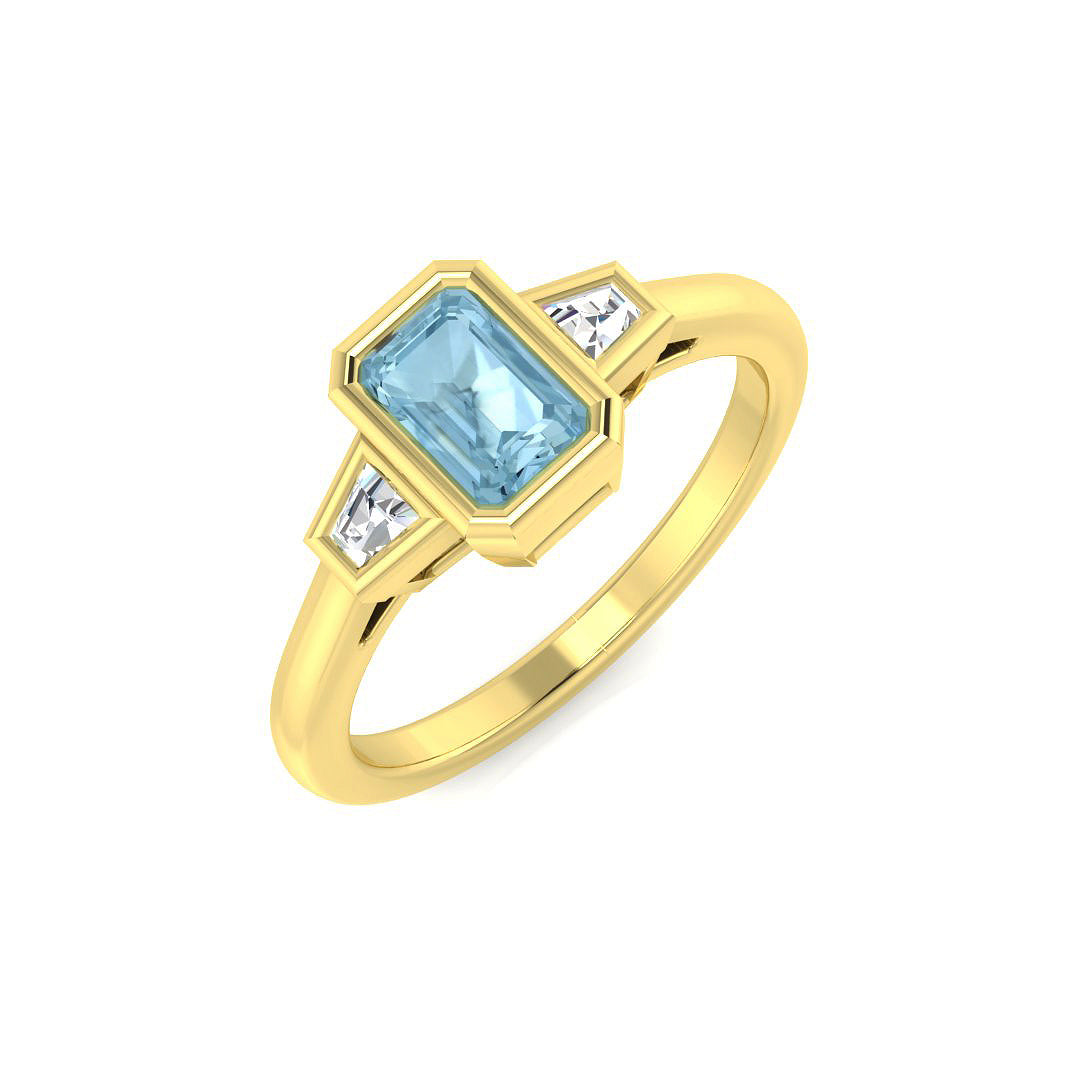 9ct Yellow Gold 0.62ct Aquamarine Ring