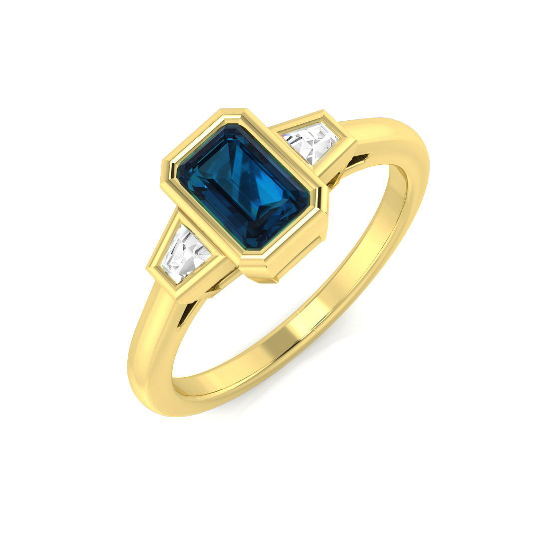 9ct Yellow Gold 0.86ct London Blue Topaz Ring