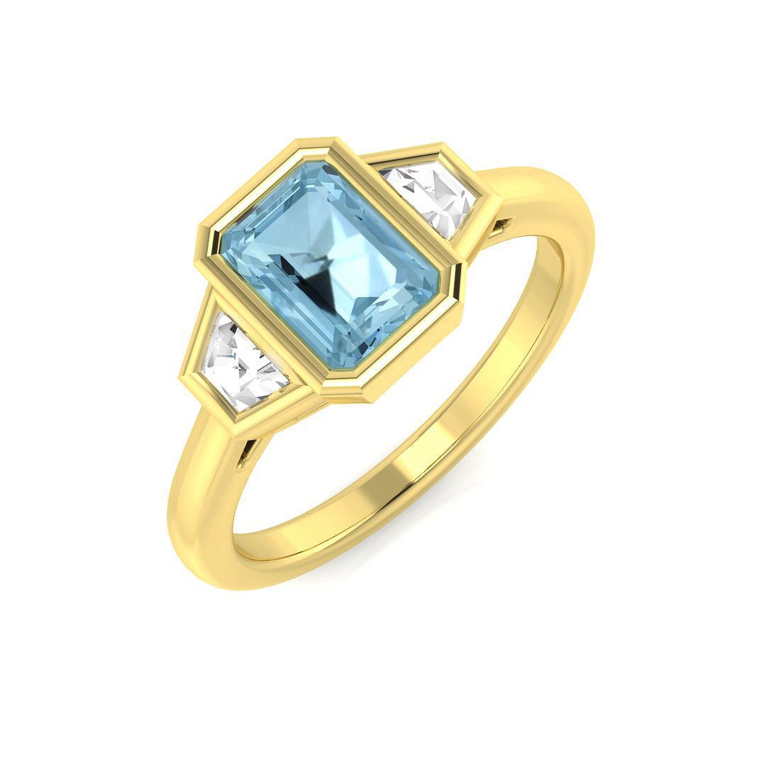 9ct Yellow Gold 1.10ct Aquamarine Ring