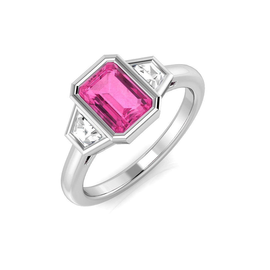 9ct White Gold 1.05ct Pink Sapphire Ring