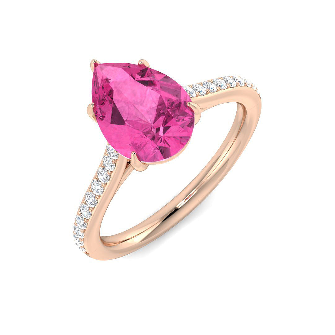 18ct Rose Gold 2.37ct Pink Sapphire Ring