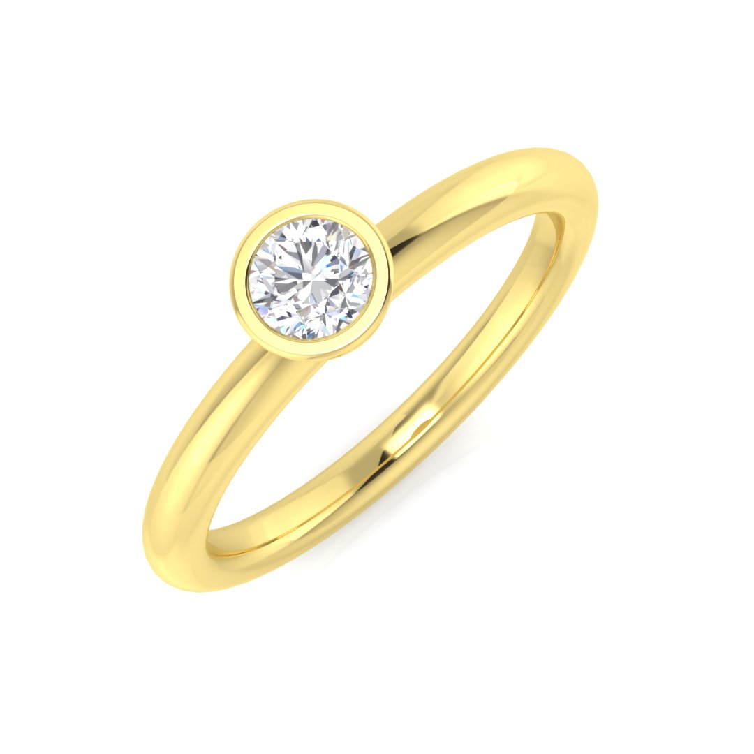 18ct Yellow Gold 0.12ct F SI2 Diamond Ring