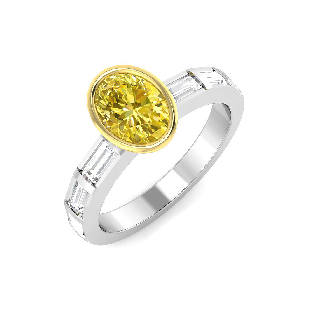 Two-Tone Gold 1.54ct I1 Brown Diamond Ring