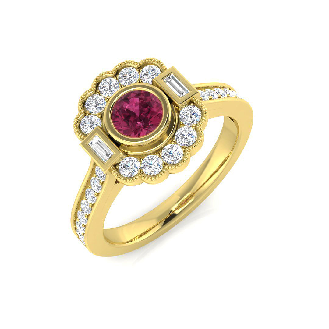 18ct Yellow Gold 0.90ct Pink Tourmaline Ring
