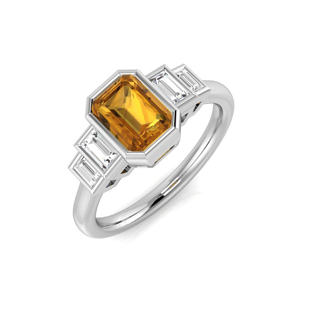 Platinum 1.24ct Multi Sapphire Ring