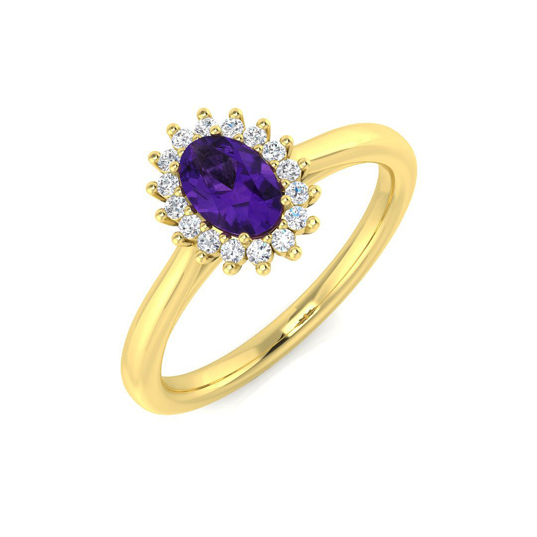 9ct Two-Tone Gold 0.52ct Amethyst Ring