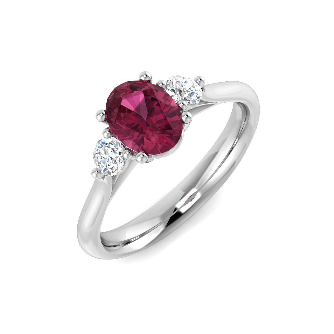 Platinum 1.49ct Pink Tourmaline Ring