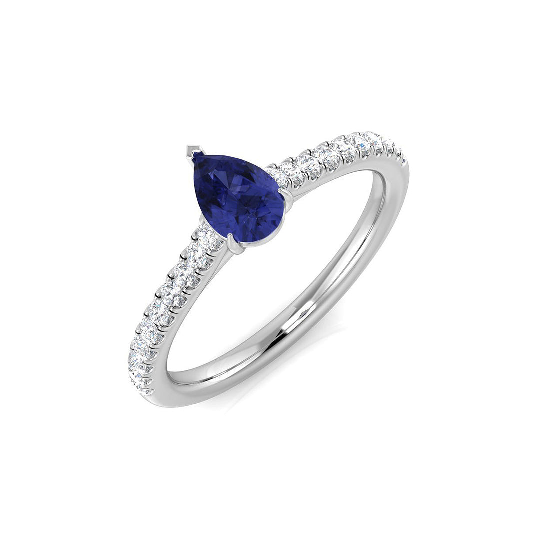 Platinum 0.72ct Multi Sapphire Ring
