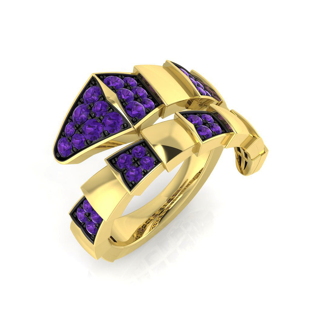 9ct Yellow Gold 0.75ct Purple Diamond Ring
