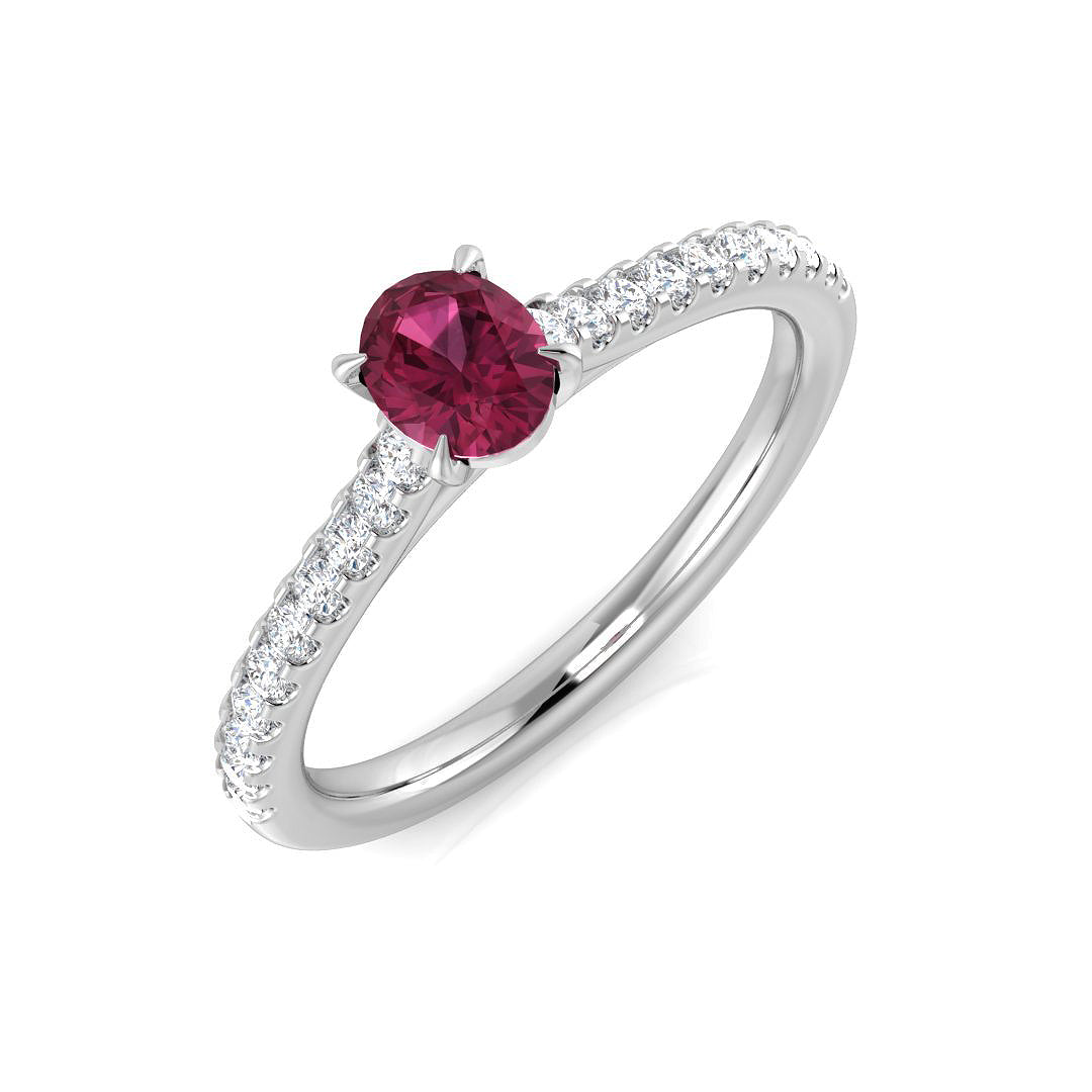 Platinum 0.55ct Pink Tourmaline Ring