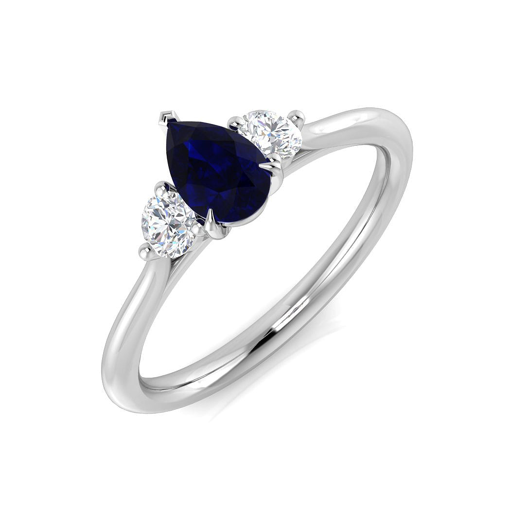 Platinum 0.78ct Blue Sapphire Ring