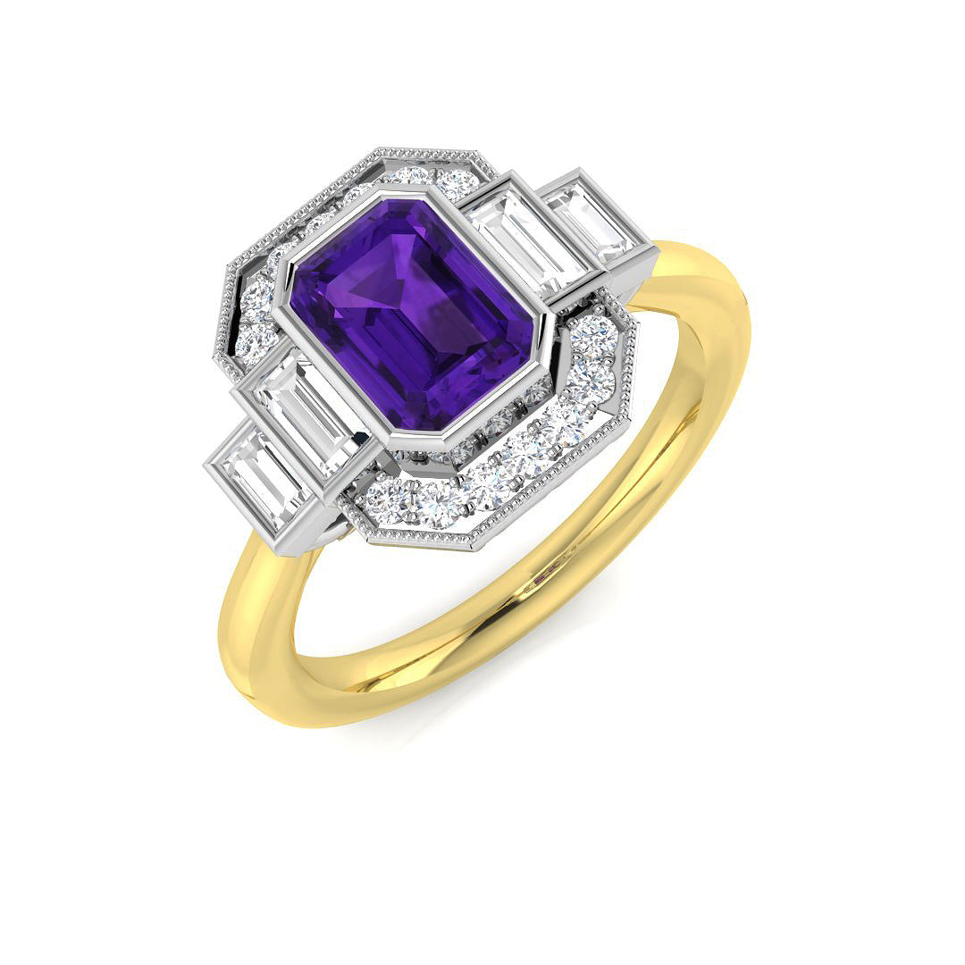 9ct Two-Tone Gold 1.31ct Amethyst Ring
