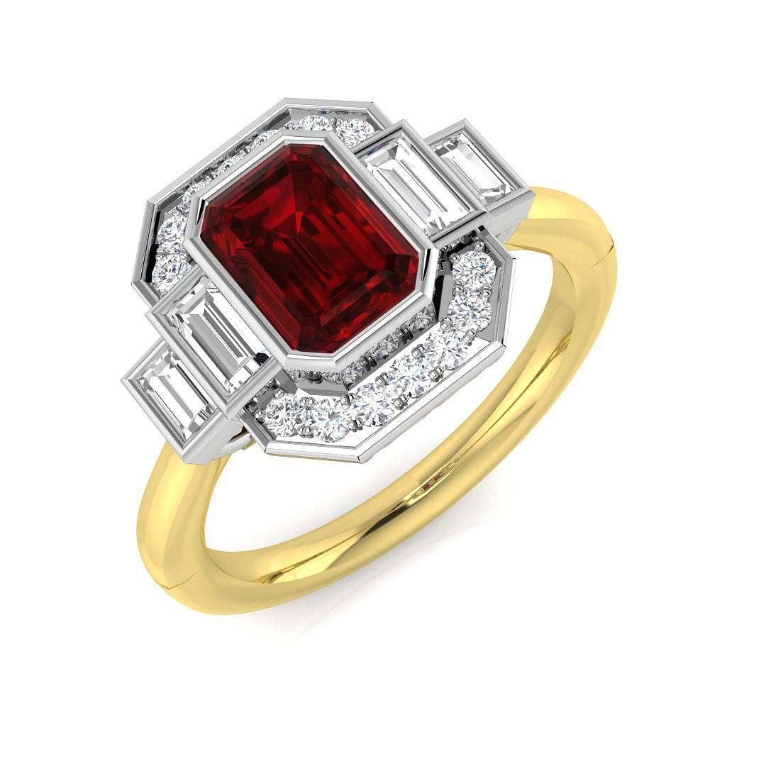 18ct Two-Tone Gold 1.17ct Ruby Ring