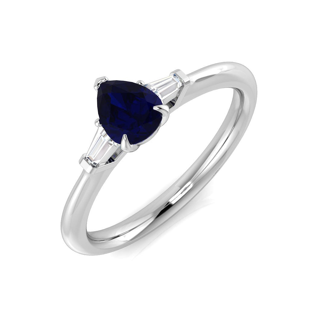 Platinum 0.54ct Blue Sapphire Ring