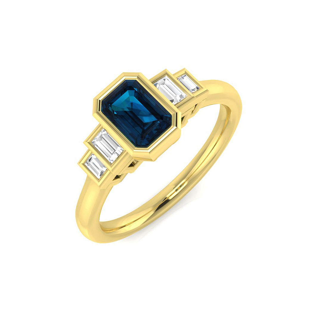 9ct Yellow Gold 0.96ct London Blue Topaz Ring