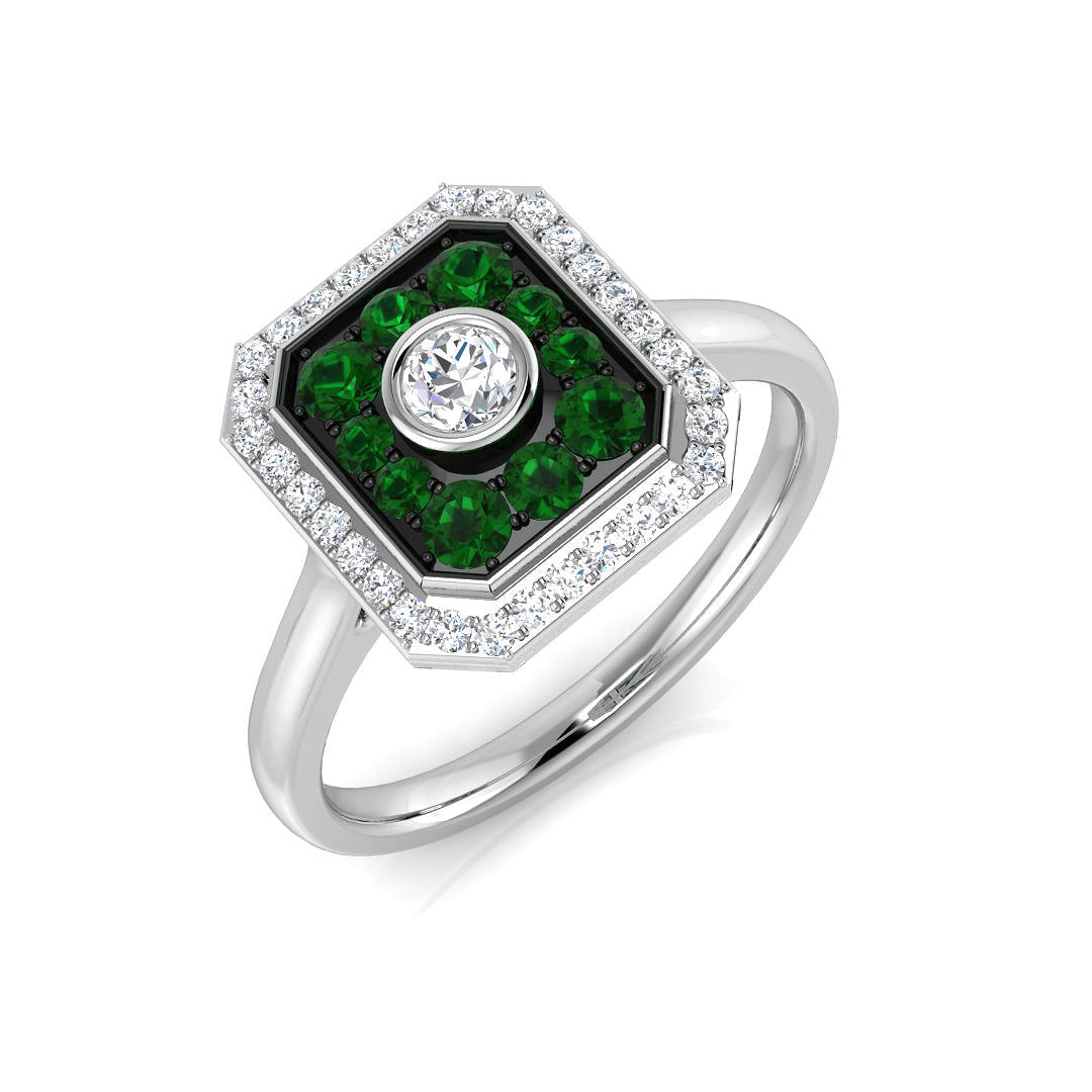Platinum 0.49ct Emerald Ring
