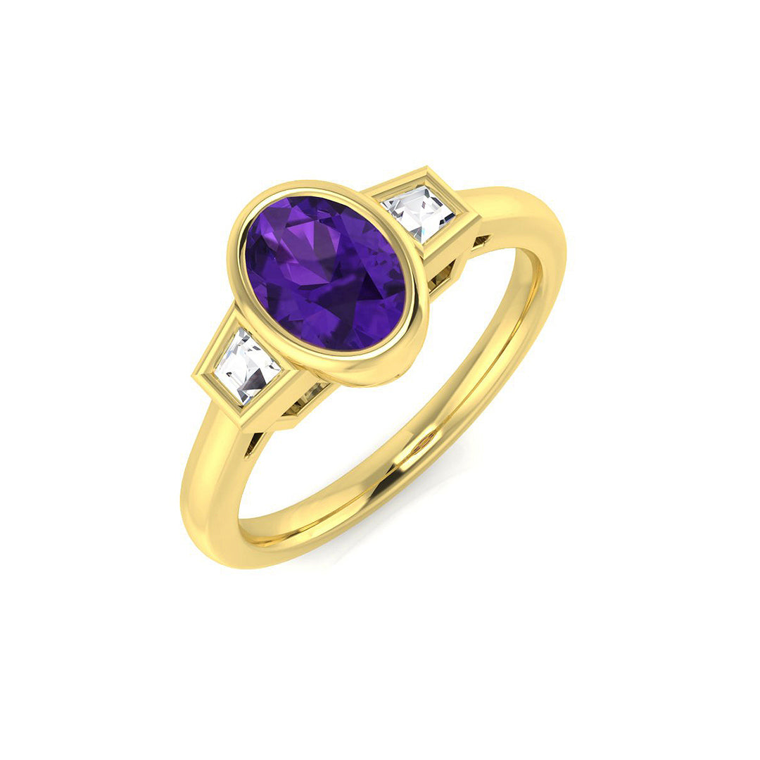 9ct Yellow Gold 0.75ct Amethyst Ring