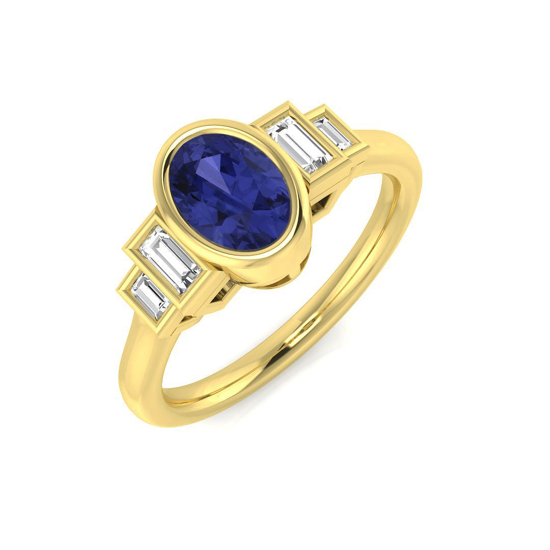 18ct Yellow Gold 1.18ct Multi Sapphire Ring