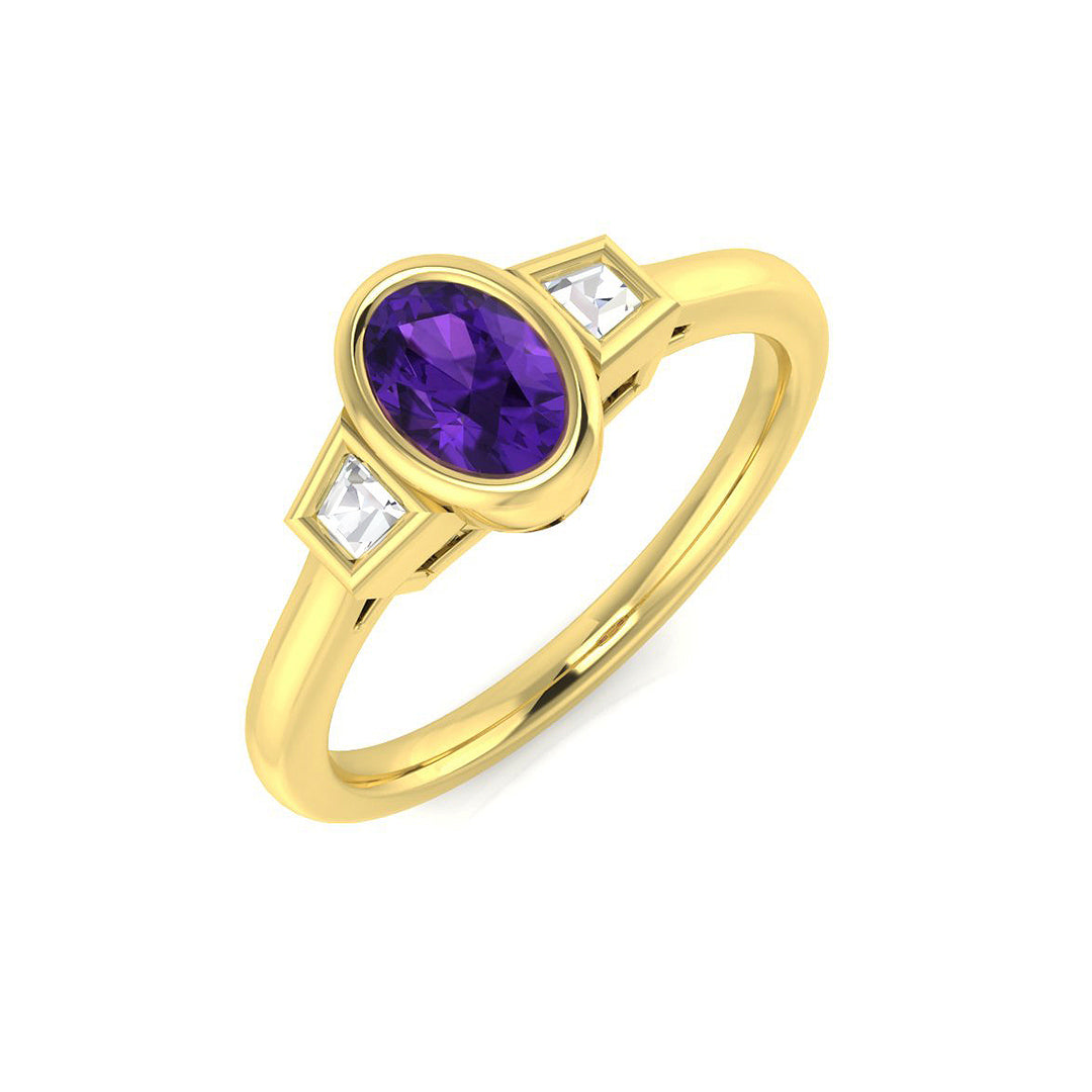 9ct Yellow Gold 0.60ct Amethyst Ring