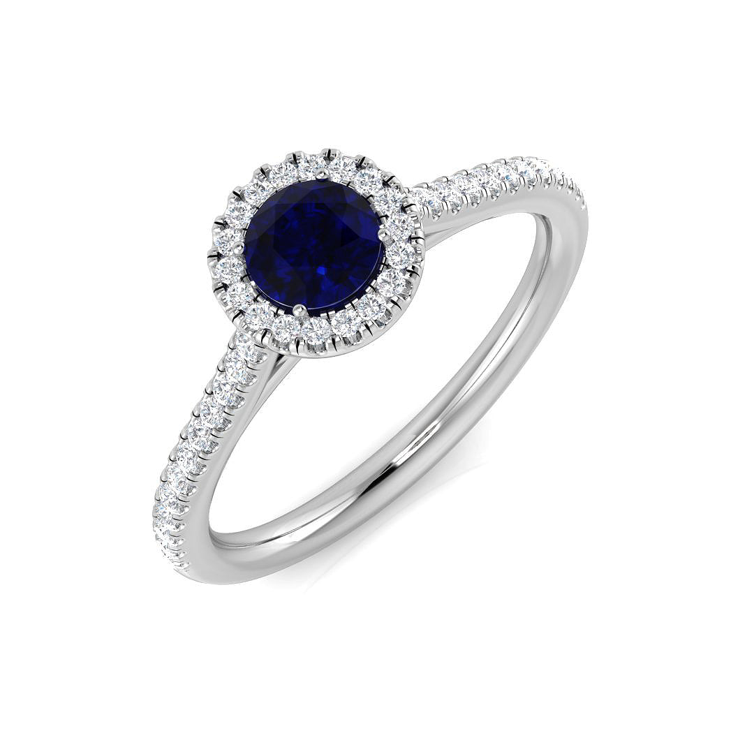 Platinum 0.62ct Blue Sapphire Ring