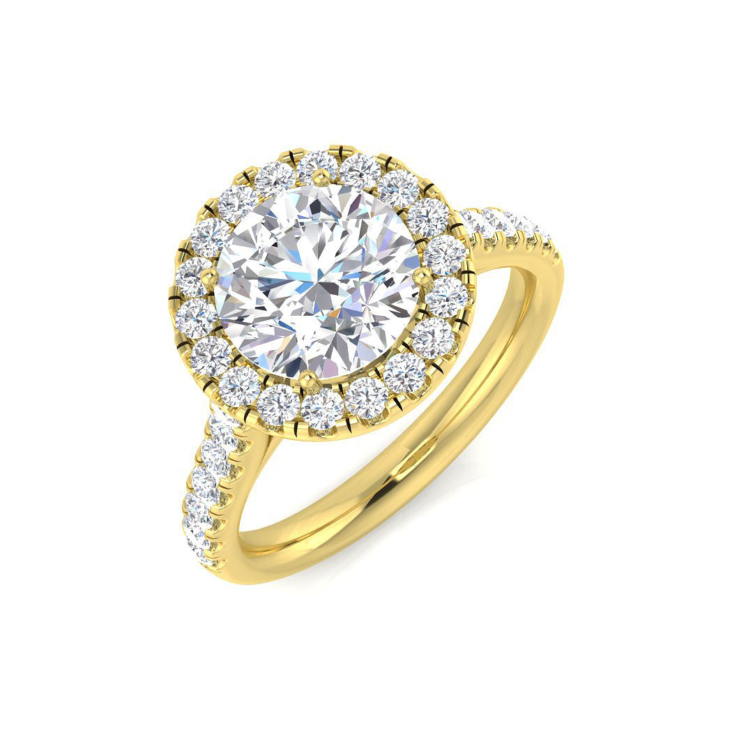 18ct Yellow Gold 2.51ct K I2 Diamond Ring