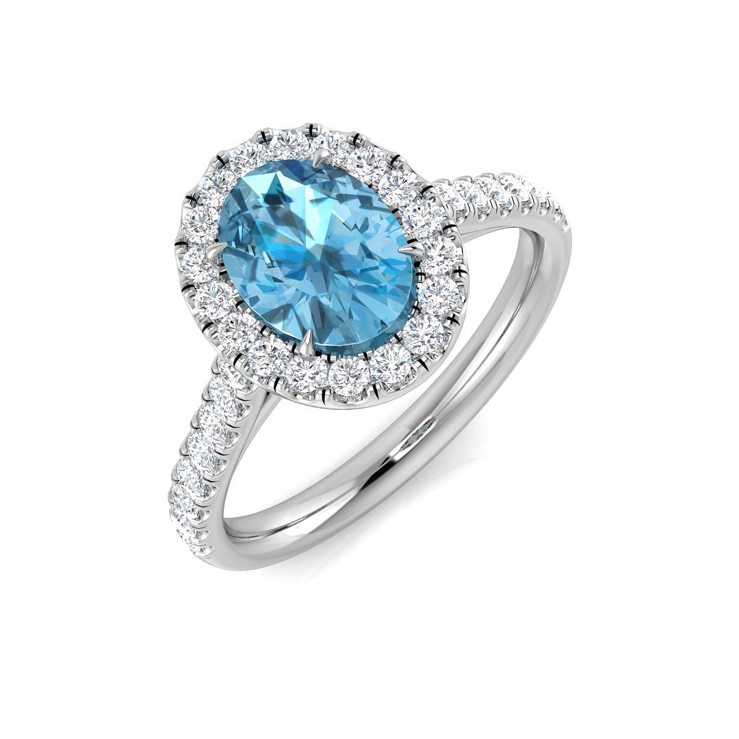9ct White Gold 2.15ct Sky Blue Topaz Ring