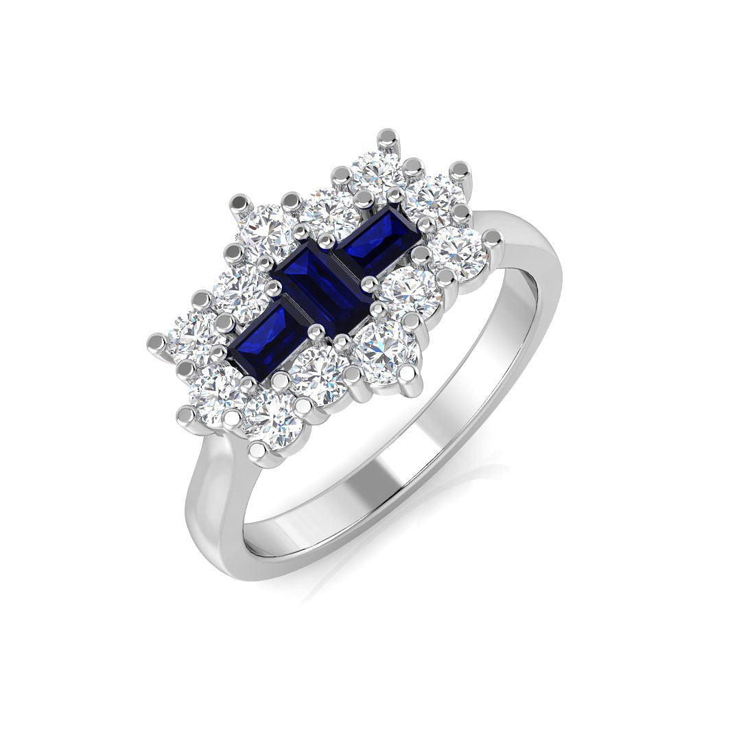 Platinum 0.93ct Blue Sapphire Ring