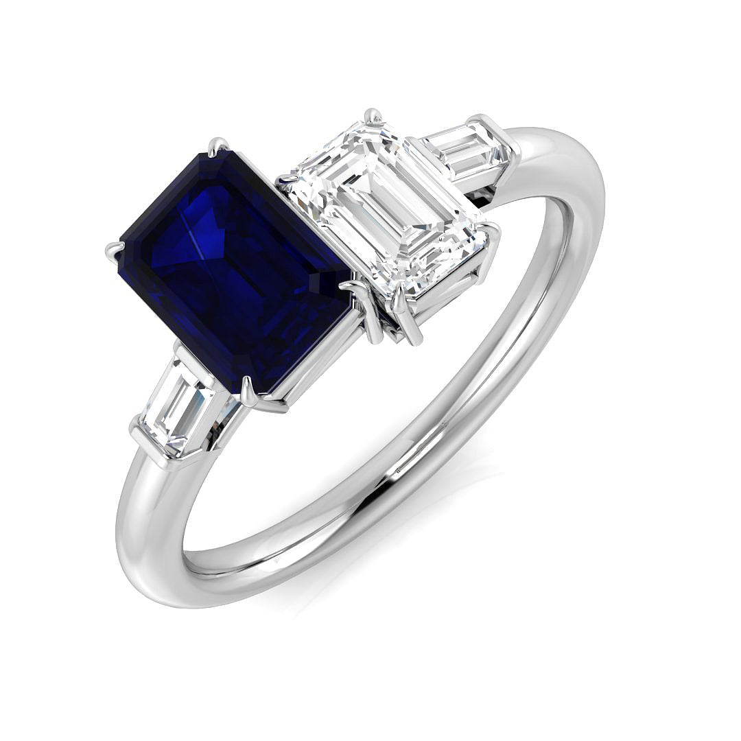 Platinum 1.72ct Blue Sapphire Ring