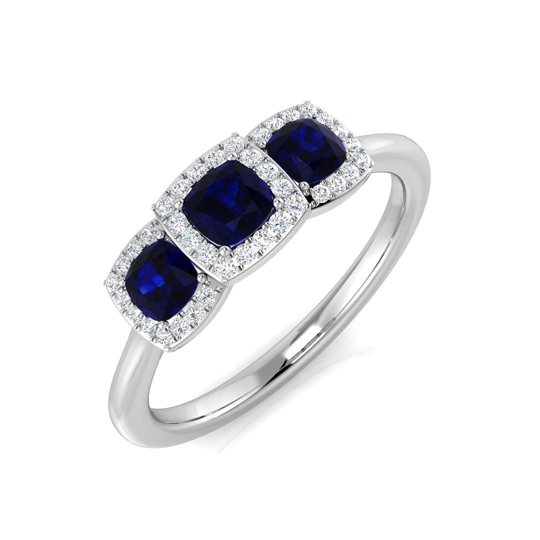 Platinum 0.79ct Blue Sapphire Ring