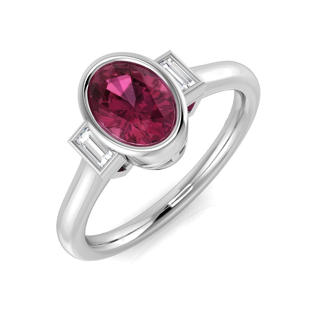 Platinum 0.99ct Pink Tourmaline Ring