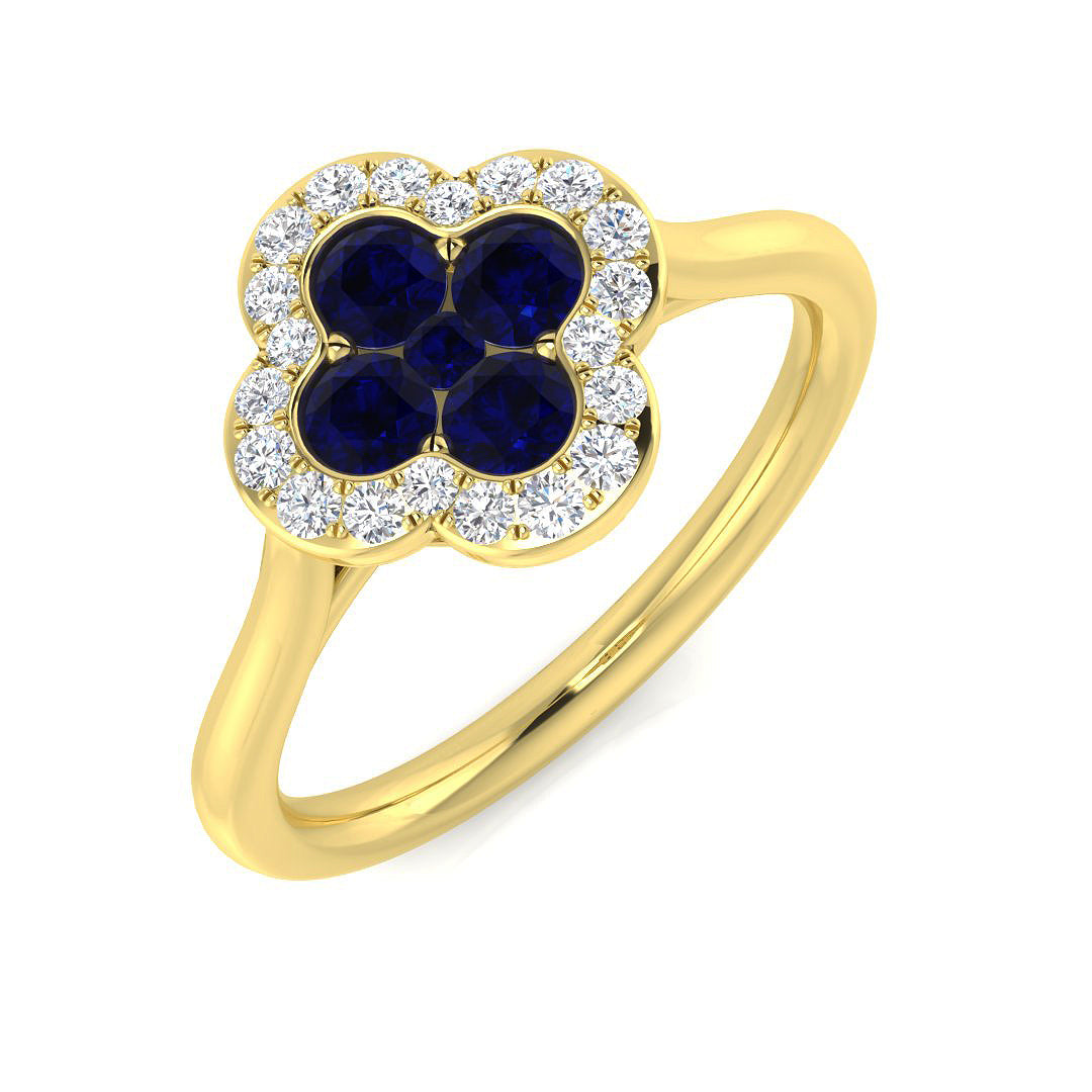 18ct Yellow Gold 0.54ct Blue Sapphire Ring