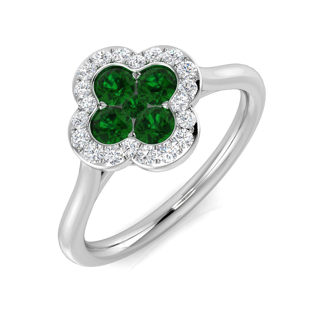 Platinum 0.48ct Emerald Ring