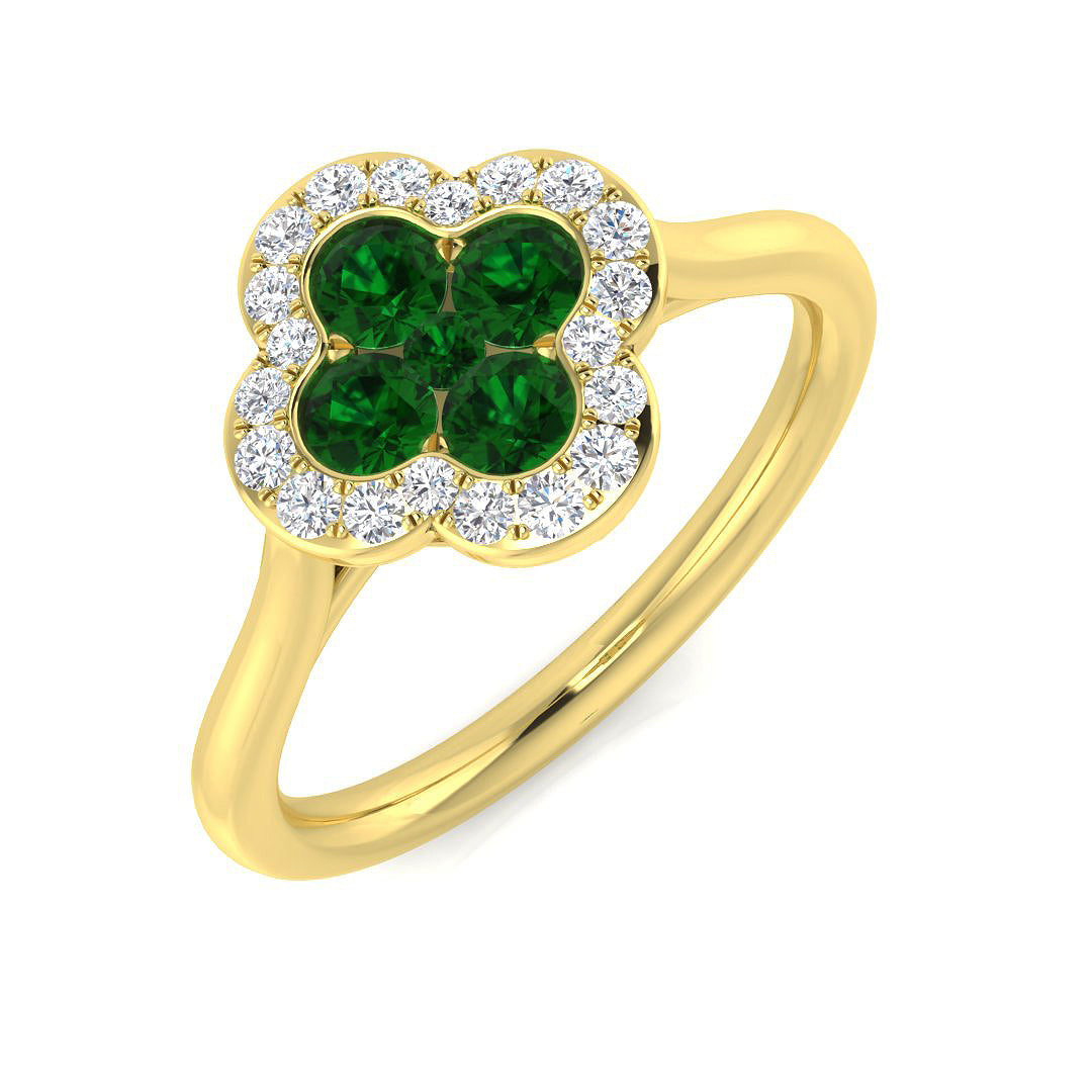 18ct Yellow Gold 0.48ct Emerald Ring