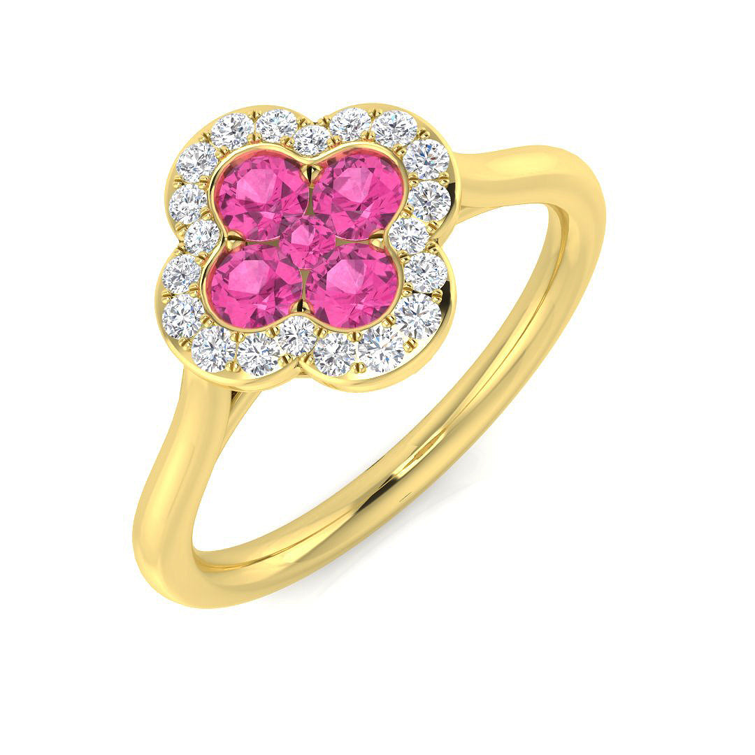 18ct Yellow Gold 0.58ct Pink Sapphire Ring
